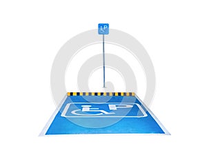Disabled parking,isolated on white background with clipping path