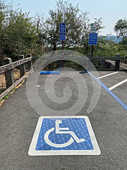 Disabled parking place in a park