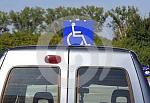 Disabled parking place road sign