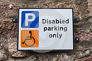 Disabled Parking Only Sign