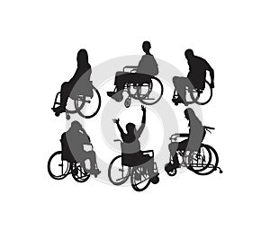 Disabled People Activity Silhouettes