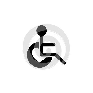 Disabled people help black silhouette vector illustration