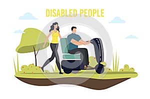 Disabled People Mobility and Transportation Vector