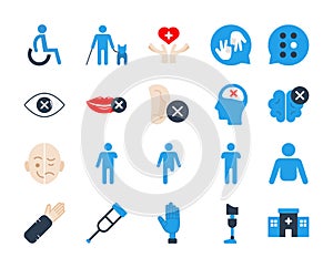 Disabled people vector icon set, Flaticon, Vector