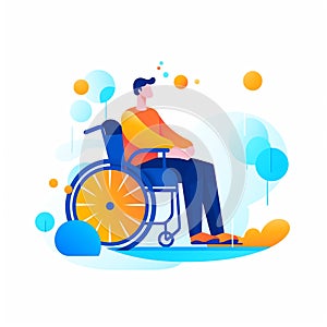 Disabled person Flat illustration5