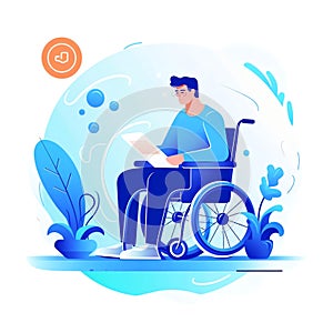 Disabled person Flat illustration6