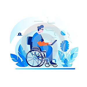 Disabled person Flat illustration8