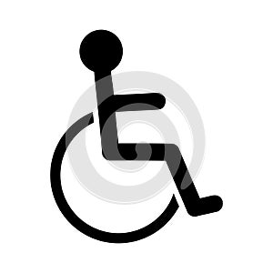 Disabled person, handicap icon. Wheelchair symbol, isolated vector illustration.