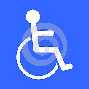 Disabled person, handicap icon. Wheelchair symbol, isolated vector illustration.