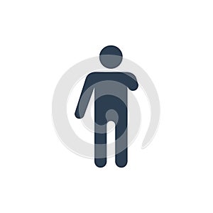 Disabled person icon, Arm amputated icon, Vector