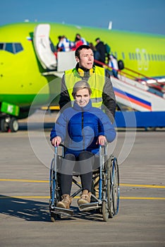 Disabled person sit in wheelchair