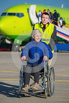 Disabled person sit in wheelchair