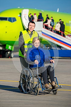 Disabled person sit in wheelchair