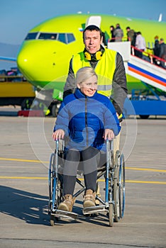Disabled person sit in wheelchair