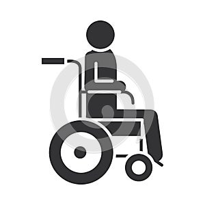 Disabled person in wheelchair, world disability day, silhouette icon design