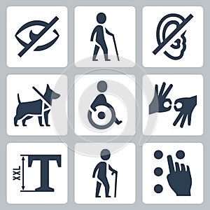 Disabled releated vector icons