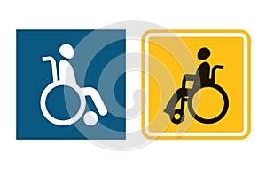 Disabled sign icon. Man in wheelchair. Handicapped invalid symbol