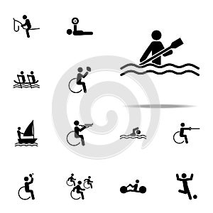 disabled sport canoe icon. paralympic icons universal set for web and mobile