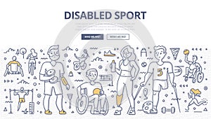 Disabled Sport Doodle Concept