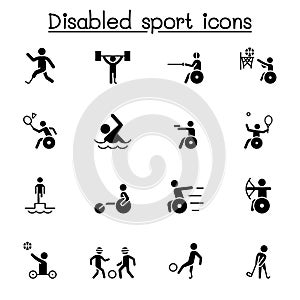 Disabled sport icon set vector illustration graphic design