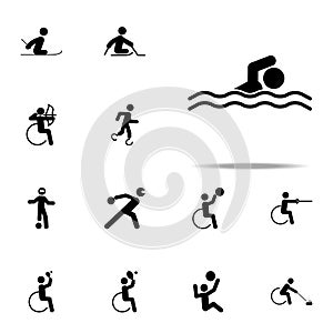 disabled sport swim icon. paralympic icons universal set for web and mobile