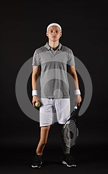 Disabled sportsman playing tennis