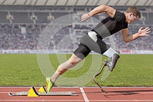 Disabled sprinter start block photo