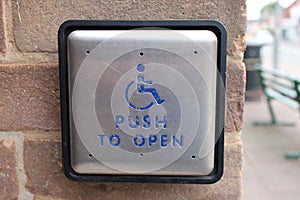 Disabled square door access button \