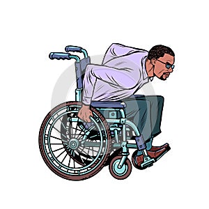 Disabled wheelchair black businessman