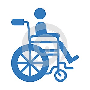 Disabled, wheelchair icon / blue vector graphics