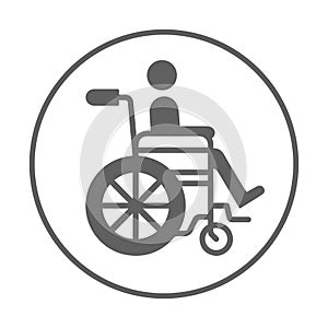 Disabled, wheelchair icon / gray vector graphics