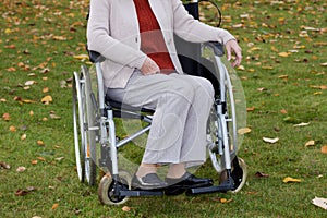 Disabled woman on freshair