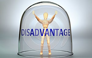 Disadvantage can separate a person from the world and lock in an isolation that limits - pictured as a human figure locked inside