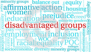 Disadvantaged Groups Word Cloud