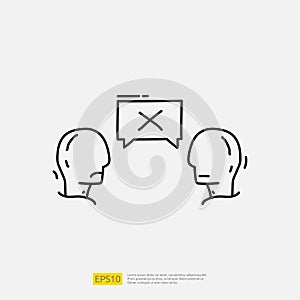 disagree discussion doodle icon illustration