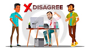 Disagree Person Vector. Business Disagree Dislike People. Finger Down. Negative Mark. Illustration