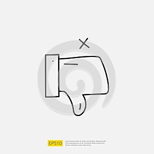 disagree thumb down sign symbol doodle icon illustration