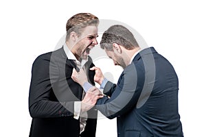 disagreed men business partners or colleague disputing while conflict, businessmen conflict.