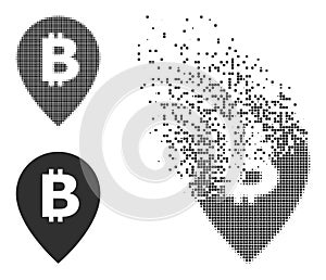 Disappearing Dotted and Original Bitcoin Map Pointer Icon