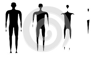 Disappearing man figure process