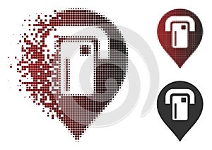 Disappearing Pixel Halftone ATM Map Pointer Icon