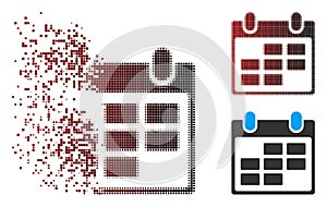 Disappearing Pixel Halftone Calendar Icon