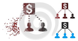 Disappearing Pixel Halftone Money Recipients Icon