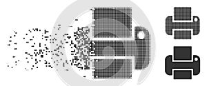 Disappearing Pixel Halftone Printer Icon