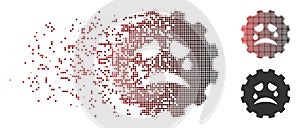 Disappearing Pixel Halftone Tiers Smiley Gear Icon