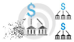 Disappearing Pixelated Halftone Bank Association Icon