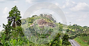 Disappearing rural road Ekiti State Nigeria, disappearing road, Ekiti hills, 