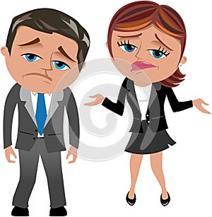 Disappointed Business Woman and Man