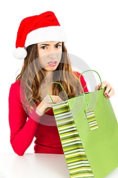 Disappointed christmas woman