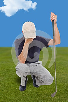 Disappointed golfer